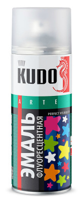 Эмаль аэрозольная флуоресцентная Kudo KU-1204, лимонно-желтая, 520 мл купить в отделе магазина Экономстрой