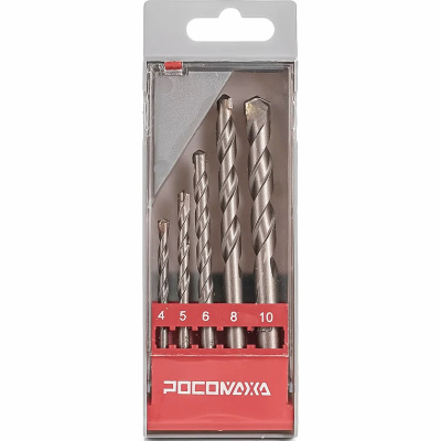 Набор ударных сверл по камню, кирпичу и бетону Росомаха, 4, 5, 6, 8, 10 мм купить в отделе магазина Экономстрой