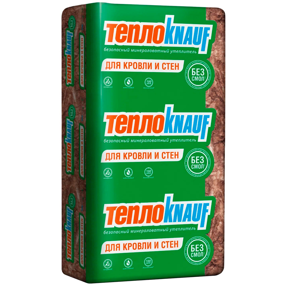 Утеплитель ТеплоKnauf для кровли и стен TS 036 Aquastatik плита, 1230х610х50 мм, 16 шт купить в отделе Минеральная вата магазина Экономстрой