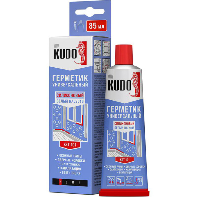 Герметик силиконовый Kudo, KSТ-101, универсальный, белый, 85 мл купить в отделе магазина Экономстрой