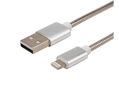Кабель Rexant, металическая оплетка, 1 м, 2,4A, USB-Lightning