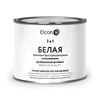Грунт-эмаль по ржавчине 3 в 1 Elcon (матовая; белая), 0,4 кг купить в отделе магазина Экономстрой