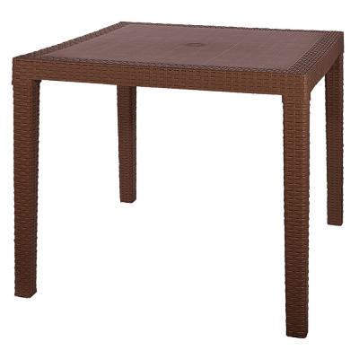 Стол пластиковый "Rodos", с декором, коричневый, 81,5х75 см купить в отделе магазина Экономстрой