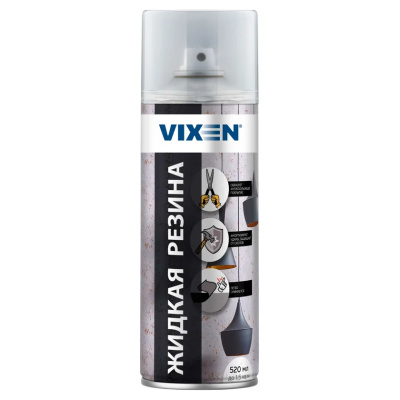 Жидкая резина Vixen VX90101 (аэрозоль), прозрачная глянцевая, 520 мл
