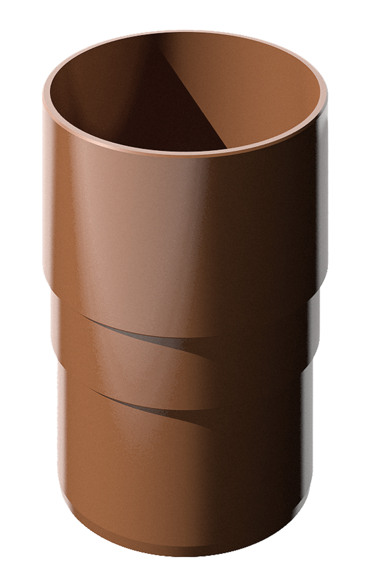 картинка Муфта водосточной трубы ТЕХНОНИКОЛЬ ПВХ 82 мм, коричневая от магазина Экономстрой