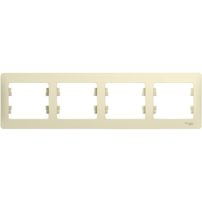 Рамка Schneider Electric, Glossa, 4 поста, бежевая купить в отделе магазина Экономстрой