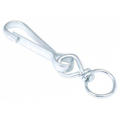 Карабин с вертлюгом Стройбат, белый цинк, 60 мм купить в отделе магазина Экономстрой