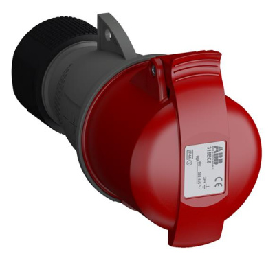 Розетка кабельная 316 EC6 CEWE  16А, 3Р+Е, IP44, АВВ