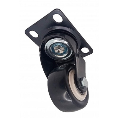 Колесо для тележек и мебели поворотное, резина, черное, 50 мм купить в отделе магазина Экономстрой