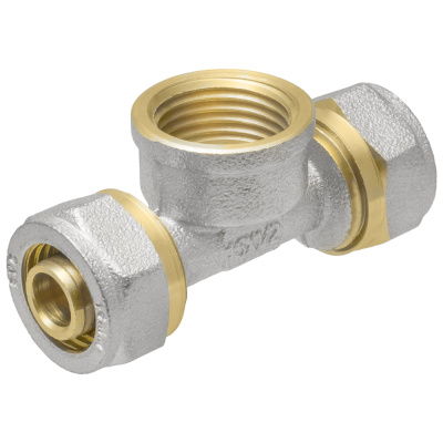 Тройник обжимной с переходом на внутреннюю резьбу MPF (MasterProf) ИС.072563, 16х1/2" купить в отделе магазина Экономстрой