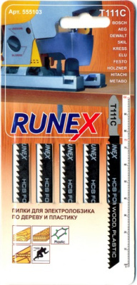 Пилки для работы по дереву Runex, Т111C, 100x75 мм (5 шт), 555103