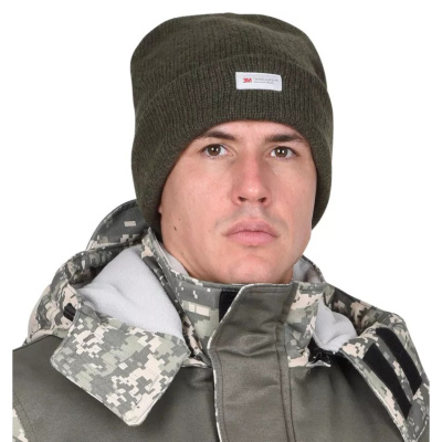 Шапка трикотажная Сириус Юка с утеплителем Тинсулейт, темно-зеленая (х12х120) купить в отделе магазина Экономстрой