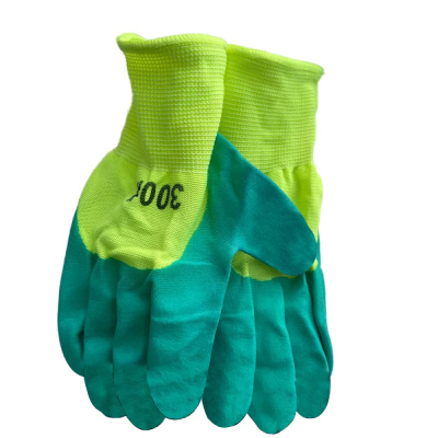 Перчатки нейлоновые, с вспененным покрытием, глубокое макание, зеленый купить в отделе магазина Экономстрой