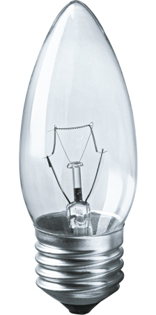 Лампа накаливания Navigator NI-B-40-230-E27-CL свеча прозрачная B35 40W E27 400lm 3000К, 94328