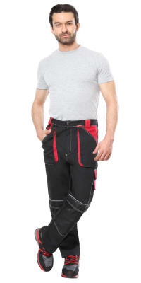 Брюки Сириус-Агат, черный с красным (малиновым), р. 112-116/182-188 купить в отделе магазина Экономстрой