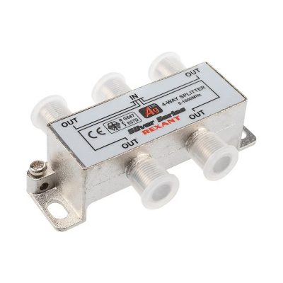 Делитель Rexant ТВ x 4 + 5 штеккеров, F &quot;BOX&quot;, 5-1000 МГц, Silver