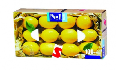 Салфетки бумажные в коробке с ароматом лимона 100 штук BELLA