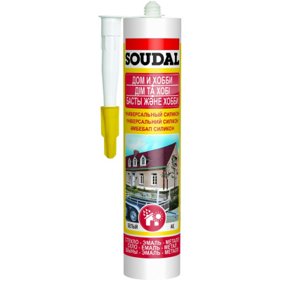 Герметик силиконовый Soudal, универсальный, черный, 280 мл купить в отделе магазина Экономстрой
