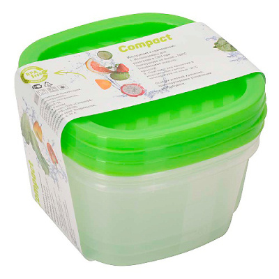 Набор квадратных контейнеров Compact, 0,5 л (3 шт) купить в отделе магазина Экономстрой