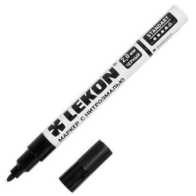 Маркер с нитроэмалью строительный для разметки Lecon Standart, 2 мм, черный купить в отделе магазина Экономстрой