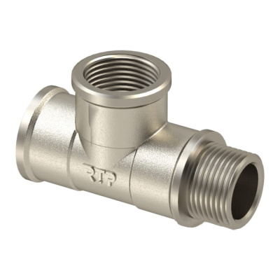 Тройник латунь, внутренняя-внутренняя-наружняя резьба, RTP (РосТурПласт) 42250, G 1/2" купить в отделе магазина Экономстрой