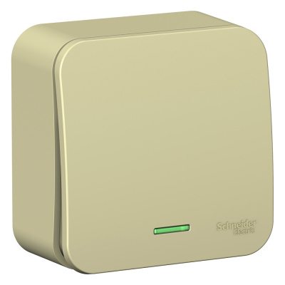Выключатель Schneider Electric, Blanca, 1 клавишный, открытой установки, с подсветкой, бежевый