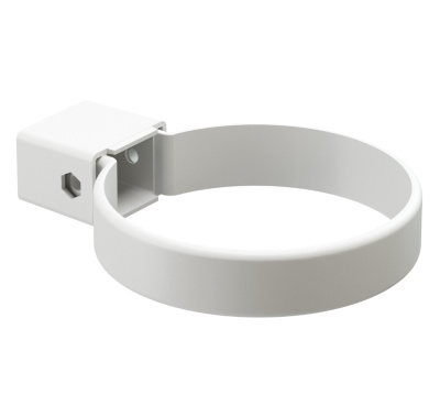 Хомут для крепления труб металлический 100 мм, белый RAL 9003 купить в отделе магазина Экономстрой