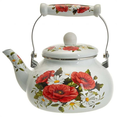 Чайник эмалированный с керамической ручкой Metalloni EM-1332 Маки, 2,5 л купить в отделе магазина Экономстрой