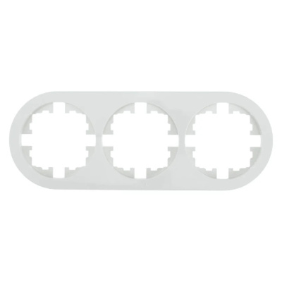 Рамка 3-местная круглая Lezard Osen, белая, 744-0200-148 купить в отделе магазина Экономстрой