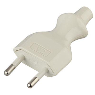 Вилка ЭРА прямая плоская без заземления V2 6A белая купить в отделе магазина Экономстрой