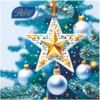 Салфетки GrandPero Deluxe 33х33 см, Кремлевская звезда, 3 слоя, 20 л купить в отделе магазина Экономстрой