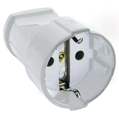 Розетка UNIVersal кабельная с заземлением белая А102 купить в отделе магазина Экономстрой