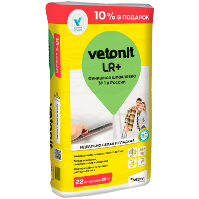 Шпатлевка полимерная финишная Weber Vetonit LR+, 22 кг
