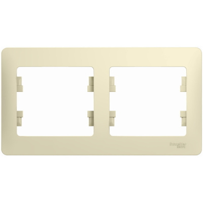 Рамка Schneider Electric, Glossa, 2 поста, бежевая купить в отделе магазина Экономстрой