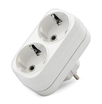 Тройник 2 гнезда, с заземлением, белый А302, 16А UNIVersal ETM9809002 купить в отделе магазина Экономстрой