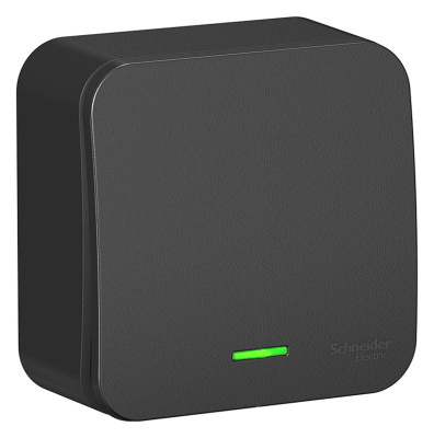 Выключатель 1 клавишный открытой установки с подсветкой Антрацит BLANCA Schneider Electric