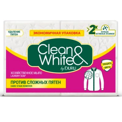 Мыло хозяйственное Duru Clean&White, против сложных пятен, 4 куска по 120 г купить в отделе магазина Экономстрой