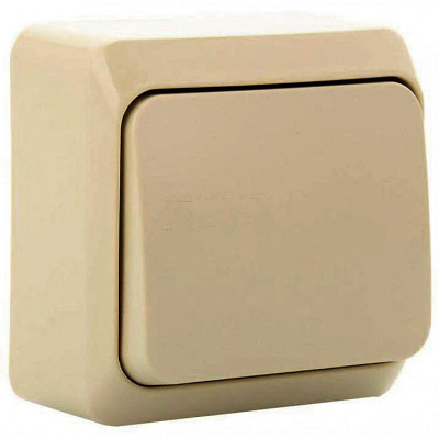 Переключатель 1 клавишный открытой установки Крем Этюд Schneider Electric