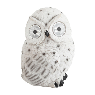 Садовый светильник Полярная сова, на солнечной батарее, полистоун, 19 см