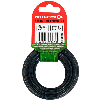 Леска для триммера (3,3 мм; 10 м; круг с сердечником) Интерскол 93101.033 купить в отделе магазина Экономстрой