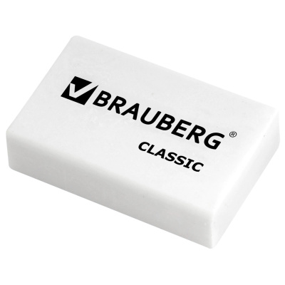 Ластик 26х17х7 мм, Brauberg Classic 221033, белый, прямоугольный купить в отделе магазина Экономстрой