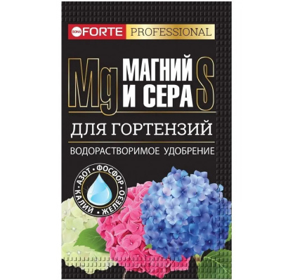 Удобрение с серой и магнием Bona Forte, для гортензий и кислотолюбивых растений, 100 г