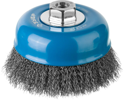 Щетка чашечная для УШМ (125 мм; М14), витая стальная проволока, Зубр 35261-125_z02 купить в отделе магазина Экономстрой