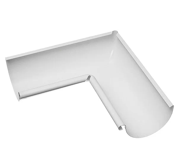 Угол желоба Евро металлический 125 мм, 90°, внутренний левый, белый RAL 9003 купить в отделе Водосточные системы магазина Экономстрой