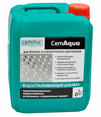 Водоотталкивающая добавка Cemmix CemAqua 5 л купить в отделе магазина Экономстрой
