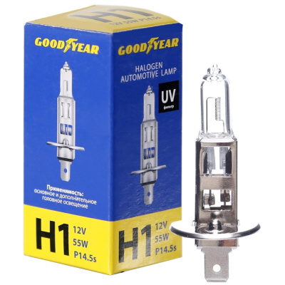 Лампа автомобильная галогенная Goodyear Н1 12V 55W P14,5s, GY011120 купить в отделе магазина Экономстрой