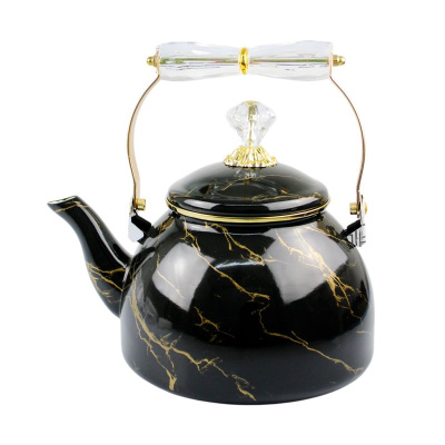 Чайник эмалированный R-30425, черный мрамор, 2,5 л купить в отделе магазина Экономстрой