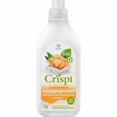 Кондиционер-ополаскиватель для стирки, Grass, Crispi,  концентрированный, уютное прикосновение, 1 л
