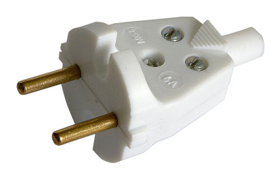 Вилка БЕЛТИЗ прямая без заземления 6А В6-001 белая купить в отделе магазина Экономстрой