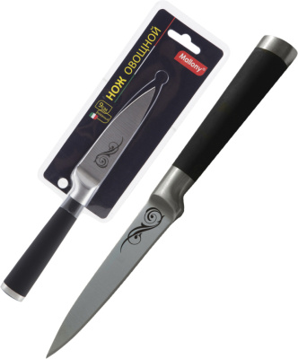Нож с прорезиненной рукояткой MAL-07RS для овощей 9 см